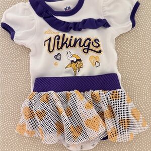 NFL Vikings Infant Outfit with Purple and Gold Accents